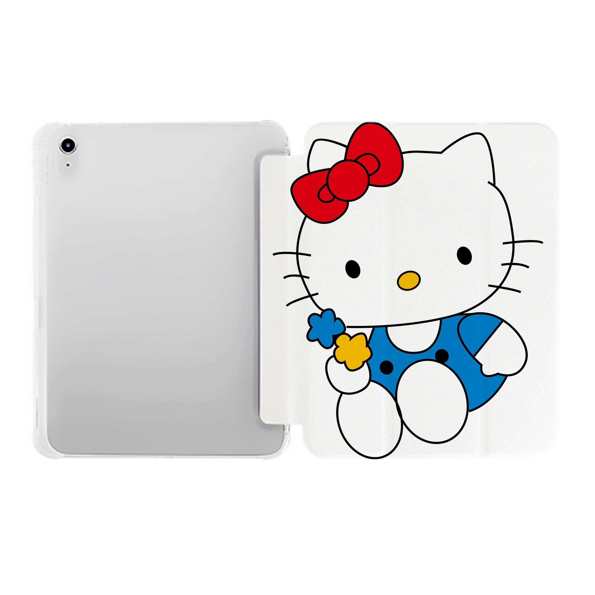 （画像用） Hello Kitty ハローキティ IPad ケース ペン収納付き 三つ折りスタンド PUレザー×シリコン 対応機種9.5/10.5/10.9インチ